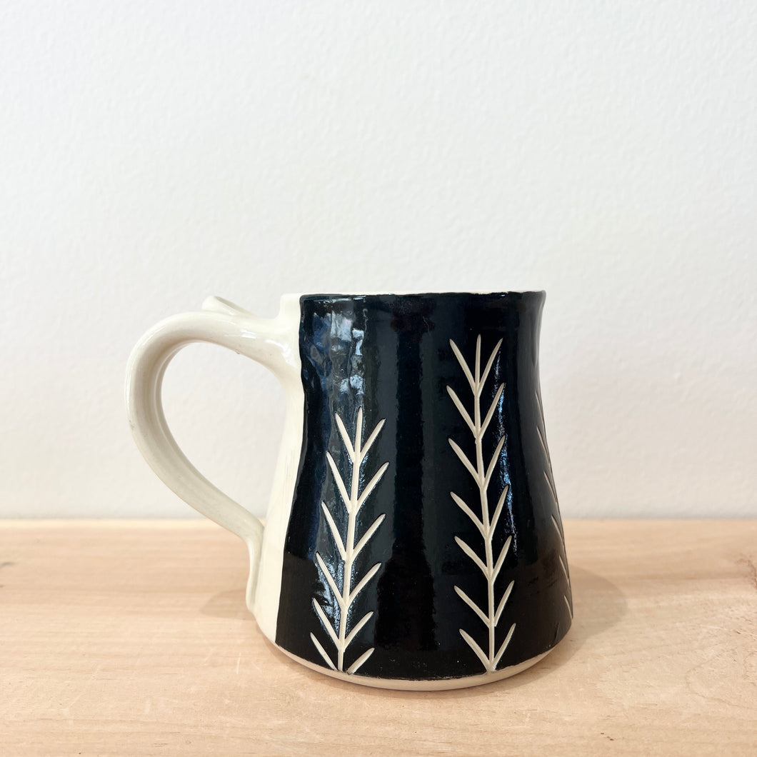 Black and White Mug-Wheat Stalk