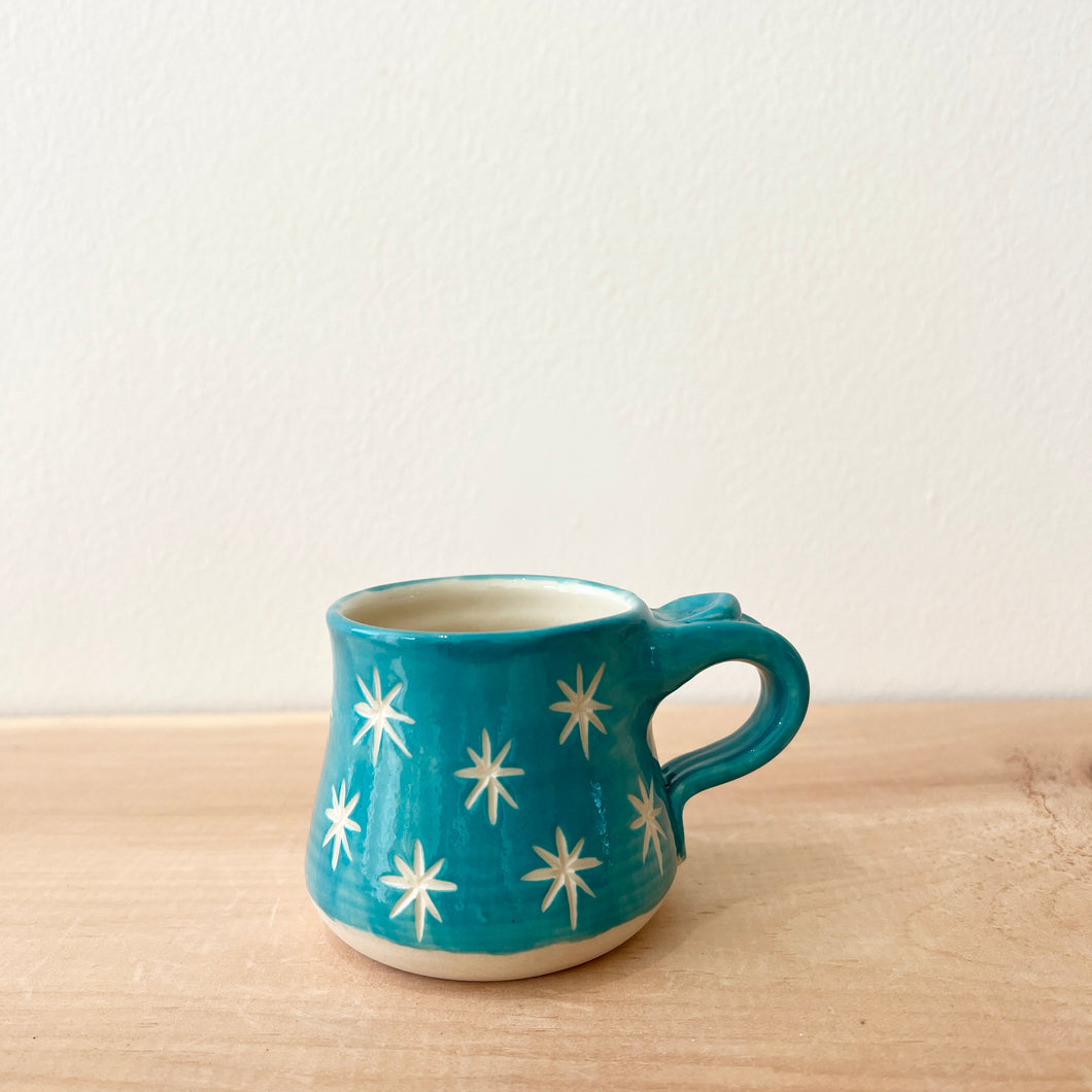 Espresso Mug-Turquoise Stars