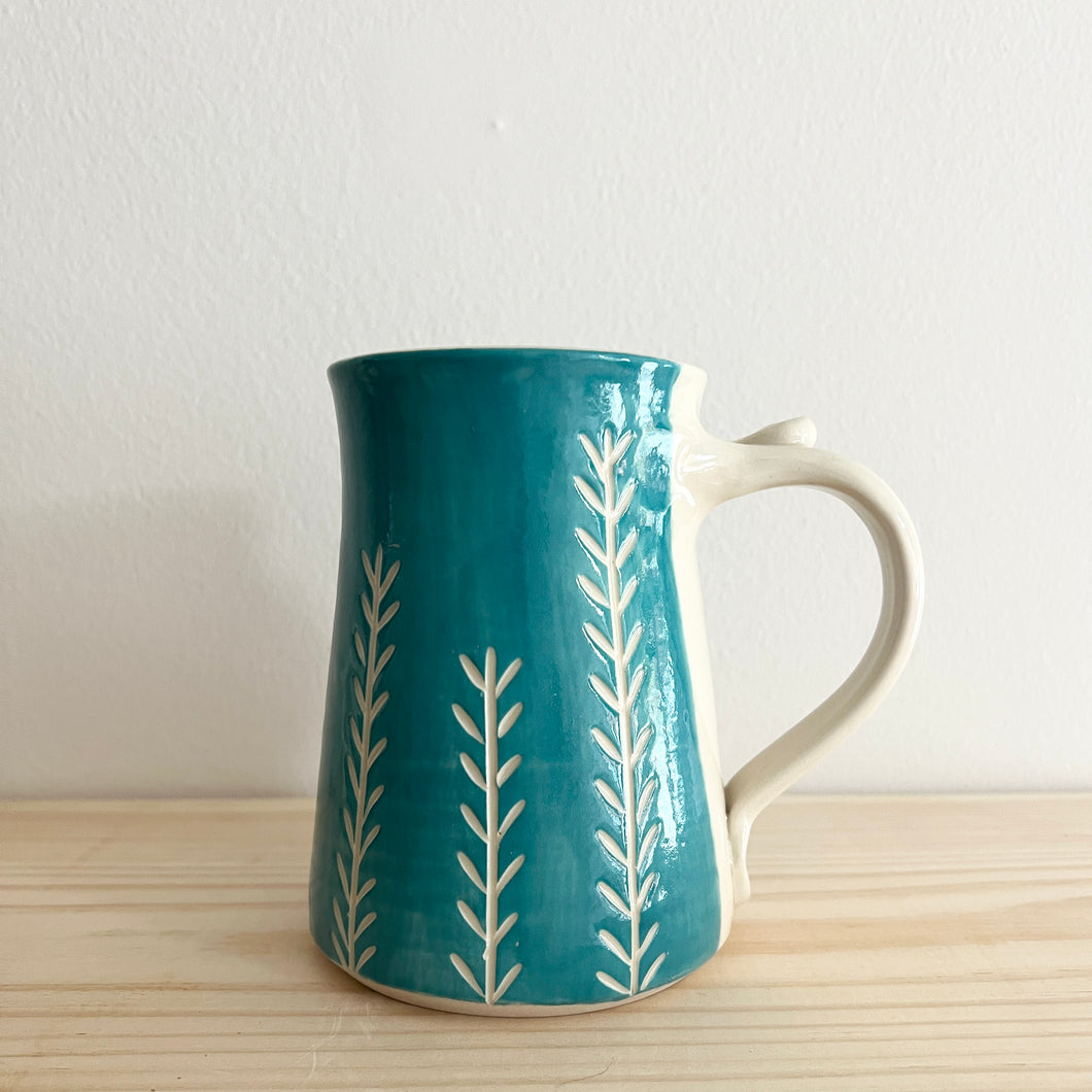 Turquoise Mug Wheat stalk-16oz