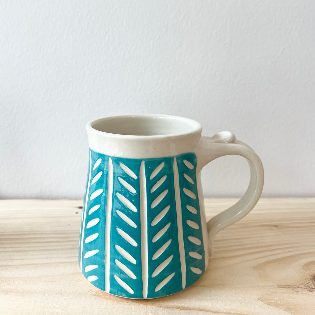 Turquoise Mug Herringbone 12oz